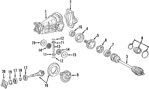 Axle Shafts & Joints for 2003 Mercedes-Benz SLK 32 AMG&reg; #0