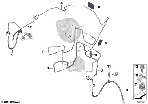Brake Pipe, Front for 2017 BMW X3 M #0