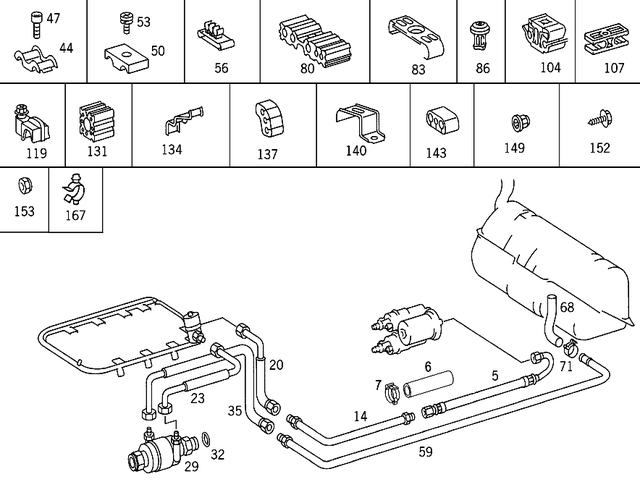 1404707775 - Fuel System: Fuel Hose for Mercedes-Benz: 400SE, 400SEL, 500SEC, 500SEL, S420 Image image