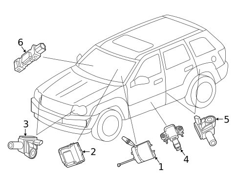 Air Bag Components for 2014 Jeep Grand Cherokee #1