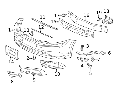 Evan-Fischer Front Bumper Cover Kit For 2012-2013 Honda Civic Coupe – Primed, 2-Piece Set (Bumper & Fender)