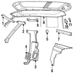 E9TZ1003606A - Body: Windshield Trim for Ford: Bronco II, Ranger Image