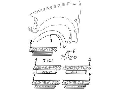 Exterior Trim - Fender for 1998 Ford Expedition #0