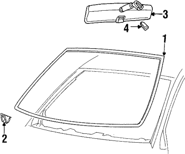 F6AZ17700AB - Body: Mirror Inside for Ford Image