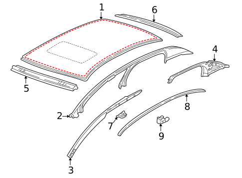 Exterior Trim - Roof for 2004 Buick Park Avenue #0