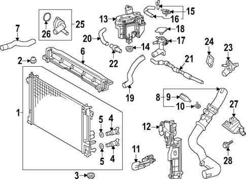 Radiator & Components for 2025 Toyota Prius #0