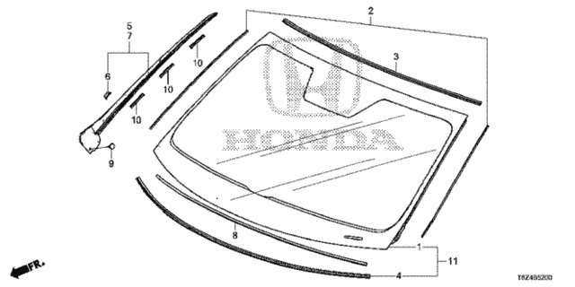 Front Windshield for 2019 Honda Ridgeline #0
