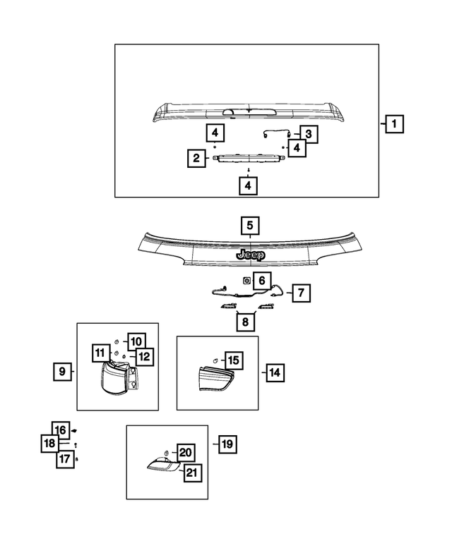 6TH76MBJAA - Electrical: License Lamp Applique for Jeep: Compass Image