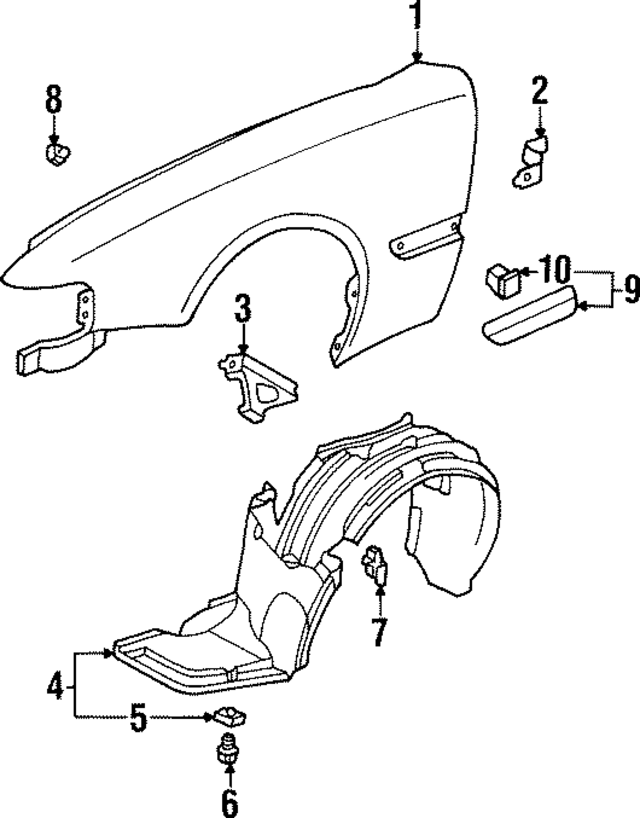 60214SW5000ZZ - Body: Fender Stay for Acura Image
