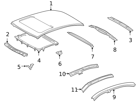 Roof & Components for 2011 Lexus GS450h #0