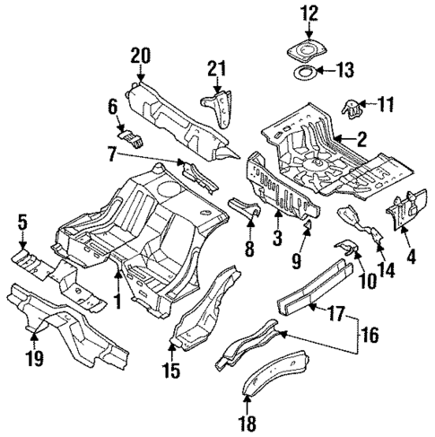 Rear Floor & Rails for 1997 Nissan 240SX #0