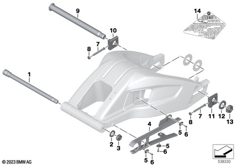 Rear Swing Arm with Bearing, Strut for 2015 BMW-Motorrad S 1000 R #0
