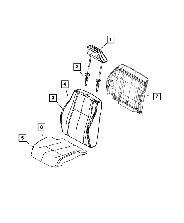 1RX37DK2AC - Interior Trim: Front Headrest for Mopar Image image
