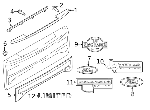 Exterior Trim - Tail Gate for 2022 Ford F-450 Super Duty #0