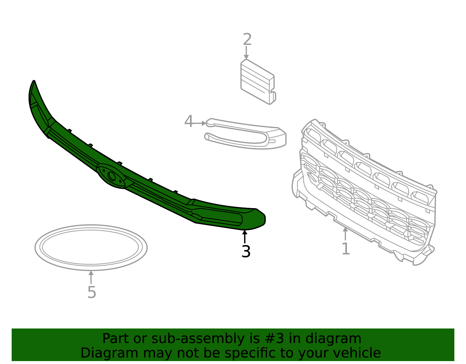 NZ6Z-8200-ABPTM - Grille Molding - 2022-2024 Ford Maverick