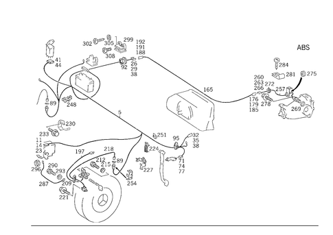 Front Brake Lining Wear Indicator, Abs & Automatic Locking Differential for 1990 Mercedes-Benz 300TE #1