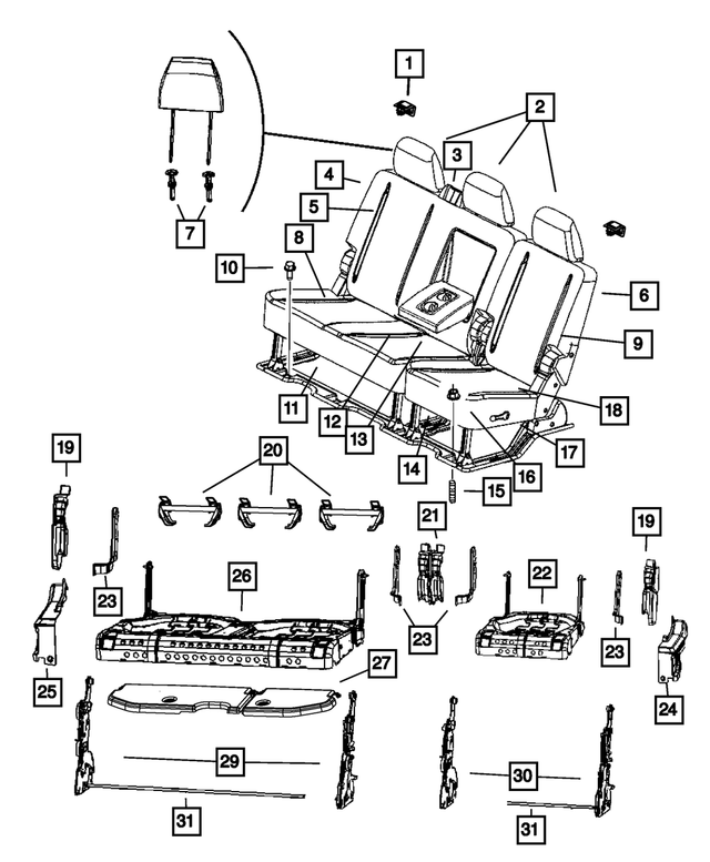 « 1RH26HL1AA – Interior Trim : Déverrouillage De Dossier De Siège Encadrement pour Mopar Image »