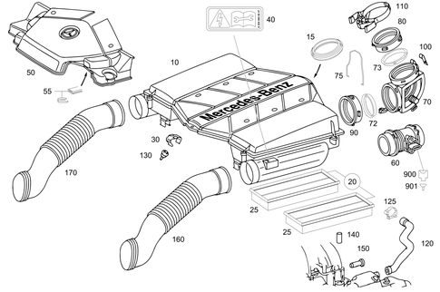 Air Intake for 1999 Mercedes-Benz SL500 #0