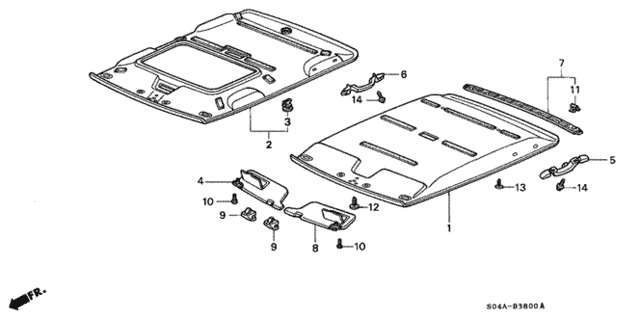 Roof Lining for 2000 Honda Civic #0