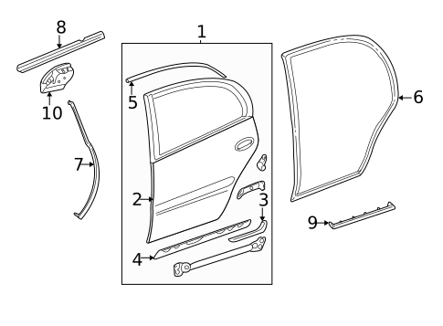 Door & Components for 2004 Cadillac DeVille #0