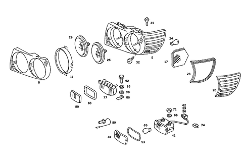 Lighting Unit and Foglight for 1988 Mercedes-Benz 560SL #1