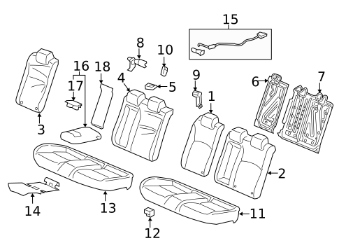 Rear Seat Components for 2020 Honda Civic #0