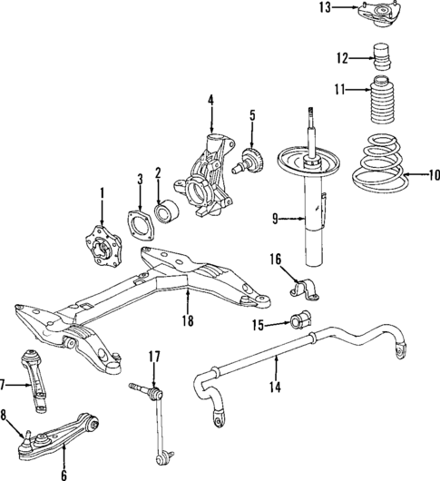 Front Suspension for 1999 Porsche 911 #1