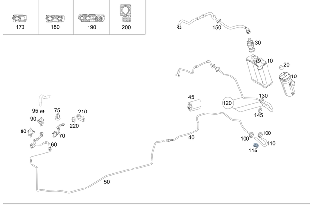 1904760000 - Fuel System: Fuel Hose for Mercedes-Benz: AMG GT, AMG GT Black Series, AMG GT C, AMG GT R, AMG GT S Image