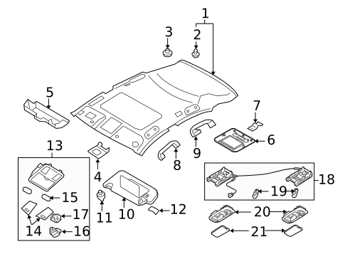 Interior Trim - Roof for 2010 INFINITI FX50 #0