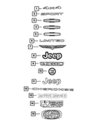 68275657AB - Exterior Ornamentation: Front Fender Nameplate, Left for Mopar Image