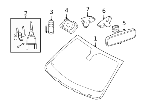 Glass - Windshield for 2013 Volvo C30 #0