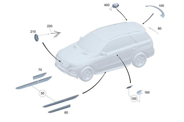 2547256500 - Exterior Detachable Parts: Trim Strip for Mercedes-Benz Image