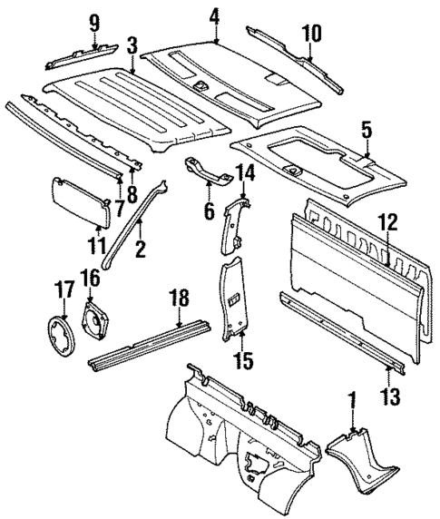 Interior Trim - Cab for 1997 Nissan Pickup #1