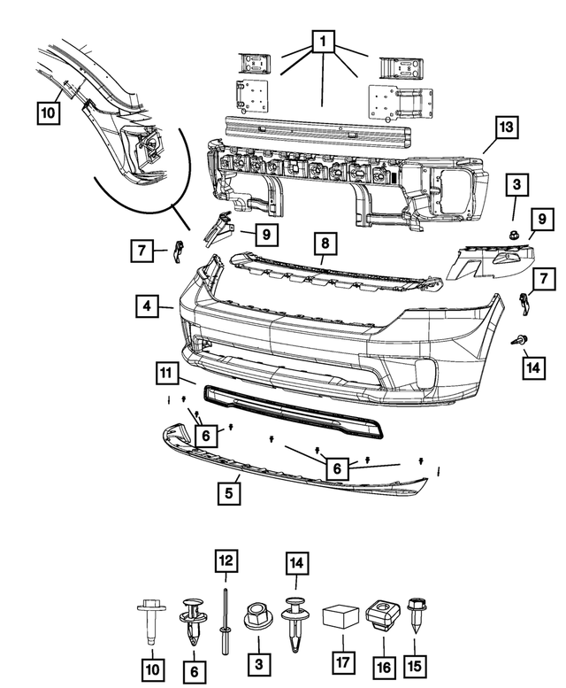 6027958 - Frame, Bumper and Fascia: Snap In Nut for Mopar Image