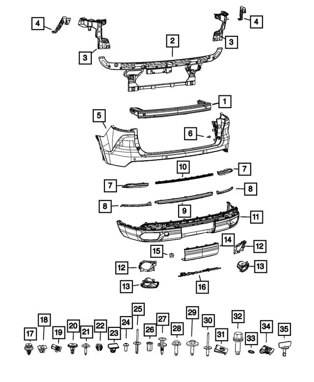 68402963AA - Frame, Bumper and Fascia: Bumper Reinforcement for Jeep: Grand Cherokee Image
