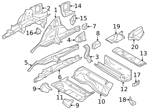 Rear Floor & Rails for 2014 BMW 328i xDrive #0