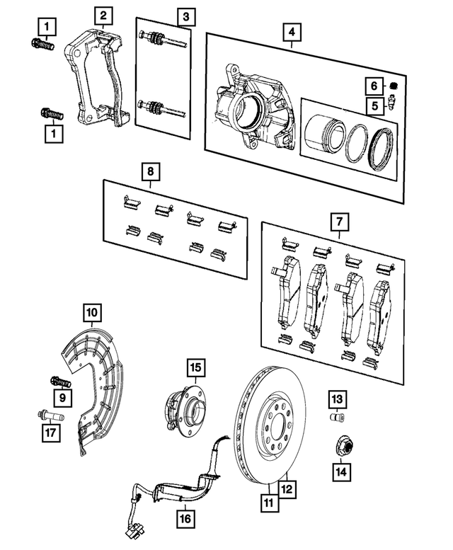 68346925AB - Brakes: Disc Brake Caliper Adapter, Left for Mopar Image image