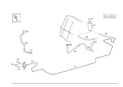 Closed Fuel-Evaporation-Control System for 1999 Mercedes-Benz E430 #5