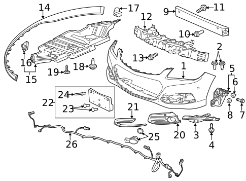 Bumper & Components - Front for 2014 Chevrolet SS #0