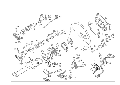 Steering Wheel and Steering Wheel Lock for 1993 Mercedes-Benz 600SL #3