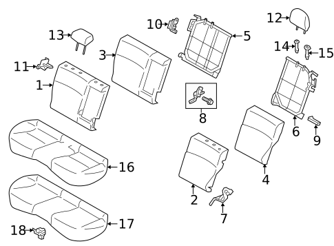 Rear Seat Components for 2021 Subaru WRX #0