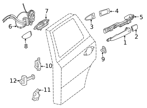 Lock & Hardware for 2013 INFINITI JX35 #1