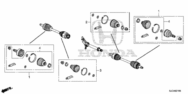Front Driveshaft Set Short Parts for 2014 Honda Ridgeline #0
