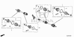 44014SJCA12 - Chassis: JOINT SET, OUTBOARD for Honda Image