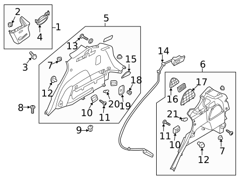 Interior Trim - Quarter Panels for 2015 Hyundai Santa Fe Sport #0