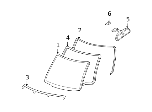 Glass - Windshield for 2000 Mazda MPV #0