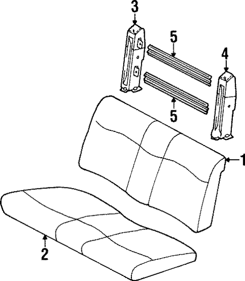 Rear Seat Components for 1997 Toyota Paseo #0