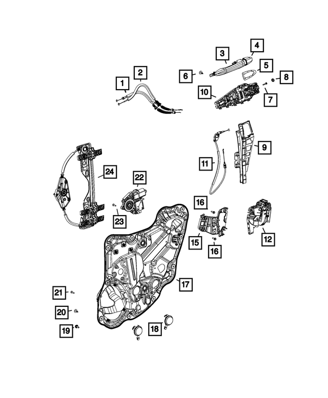 5SV52MBJAB - Doors, Door Mirrors and Related Parts: Door Handle Cap, Right for Mopar Image