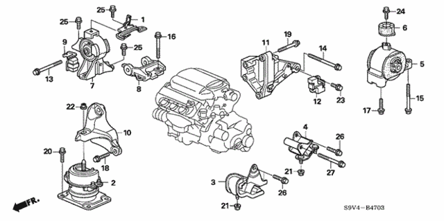 Engine Mounts ('06-) (4WD) for 2007 Honda Pilot #0