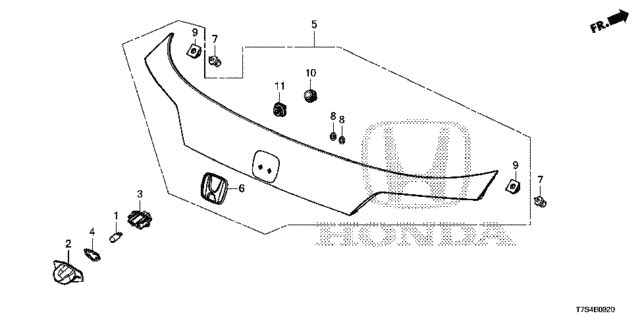 License Light - License Garnish for 2019 Honda HR-V #0